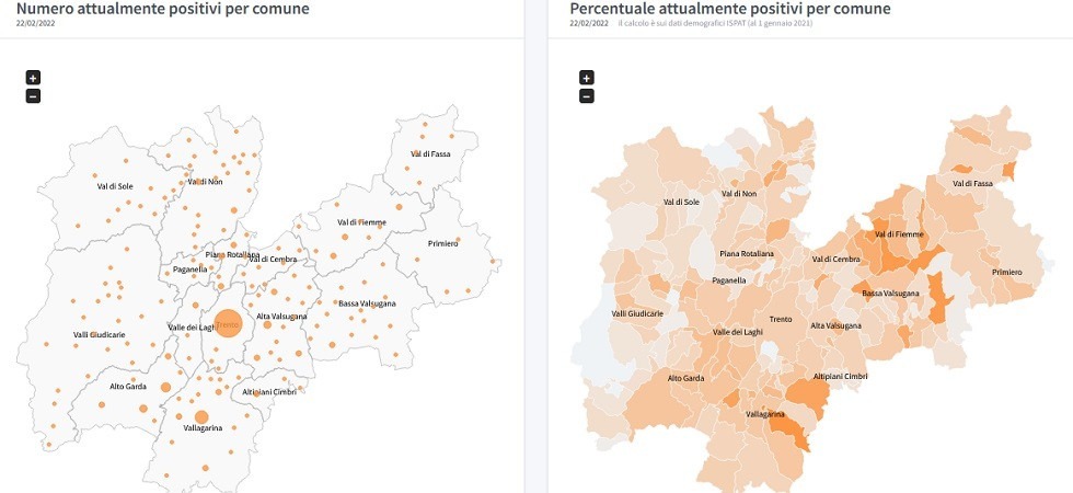 Covid in Trentino, il 2% della popolazione a Trambileno attualmente positivo
